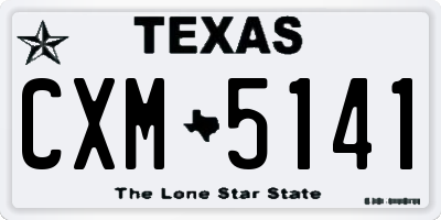 TX license plate CXM5141