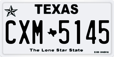 TX license plate CXM5145