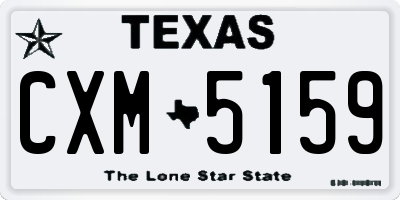 TX license plate CXM5159