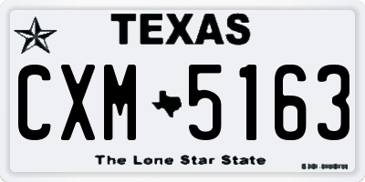 TX license plate CXM5163