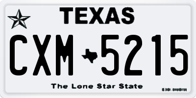 TX license plate CXM5215
