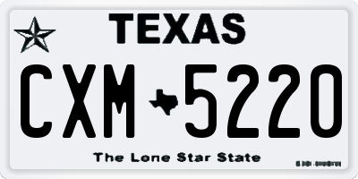 TX license plate CXM5220
