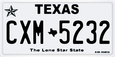 TX license plate CXM5232