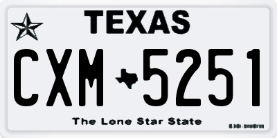 TX license plate CXM5251