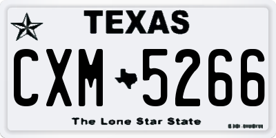 TX license plate CXM5266