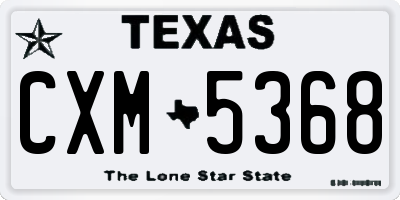 TX license plate CXM5368