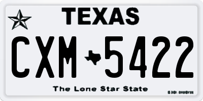 TX license plate CXM5422
