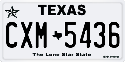 TX license plate CXM5436