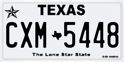 TX license plate CXM5448