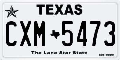 TX license plate CXM5473
