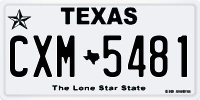 TX license plate CXM5481