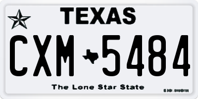 TX license plate CXM5484