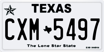 TX license plate CXM5497