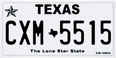 TX license plate CXM5515