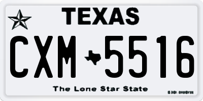 TX license plate CXM5516