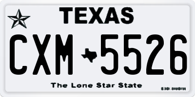 TX license plate CXM5526