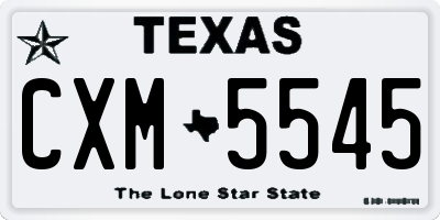 TX license plate CXM5545