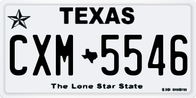 TX license plate CXM5546