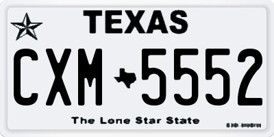 TX license plate CXM5552