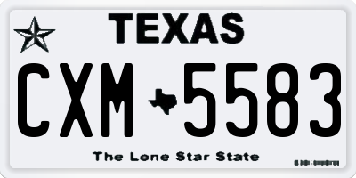 TX license plate CXM5583
