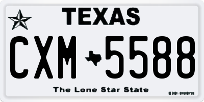TX license plate CXM5588