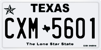 TX license plate CXM5601