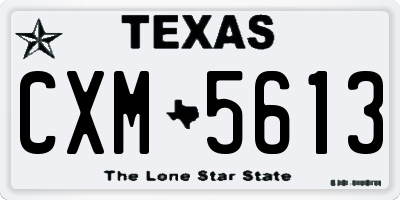 TX license plate CXM5613