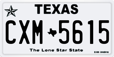TX license plate CXM5615