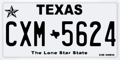 TX license plate CXM5624