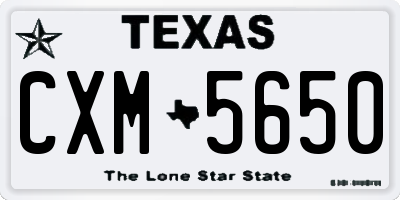 TX license plate CXM5650
