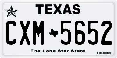 TX license plate CXM5652