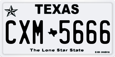 TX license plate CXM5666