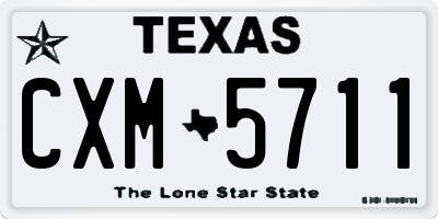 TX license plate CXM5711