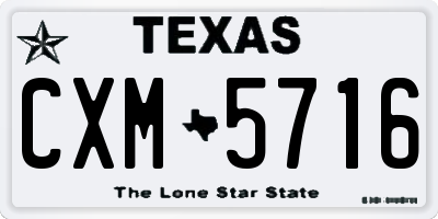 TX license plate CXM5716
