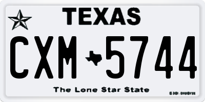 TX license plate CXM5744
