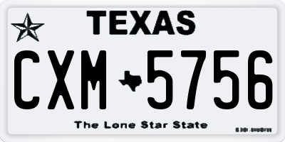 TX license plate CXM5756