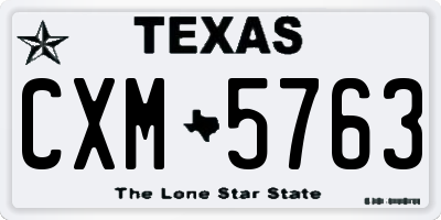TX license plate CXM5763