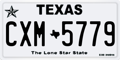 TX license plate CXM5779
