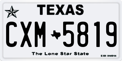 TX license plate CXM5819