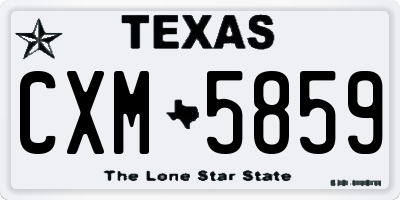 TX license plate CXM5859