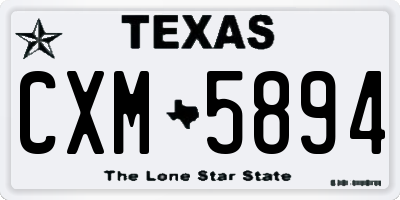 TX license plate CXM5894