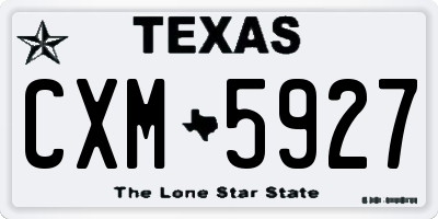 TX license plate CXM5927