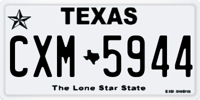 TX license plate CXM5944