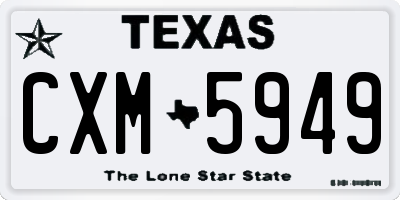 TX license plate CXM5949