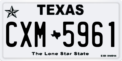 TX license plate CXM5961