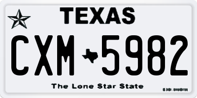 TX license plate CXM5982