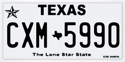 TX license plate CXM5990