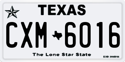 TX license plate CXM6016