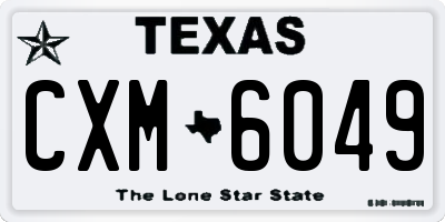 TX license plate CXM6049