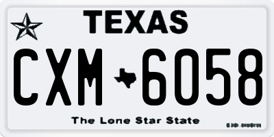 TX license plate CXM6058